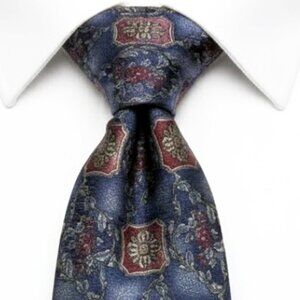 Requirements Silk Tie Geometric Blue Paisley